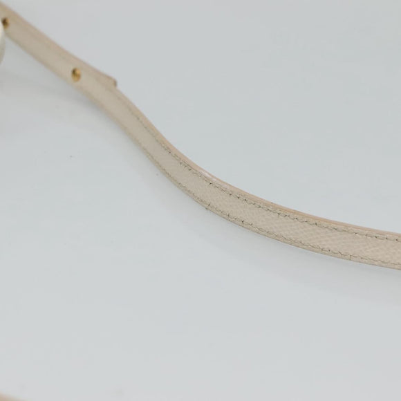 CELINE Hand Bag Leather 2way White Auth BA203