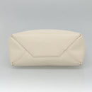 CELINE Hand Bag Leather 2way White Auth BA203-5