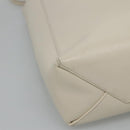 CELINE Hand Bag Leather 2way White Auth BA203-16