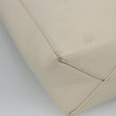 CELINE Hand Bag Leather 2way White Auth BA203-18