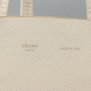 CELINE Hand Bag Leather 2way White Auth BA203-19