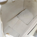 CELINE Hand Bag Leather 2way White Auth BA203-10