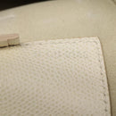 CELINE Hand Bag Leather 2way White Auth BA203-12