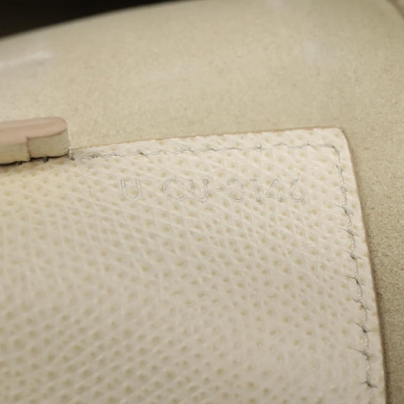 CELINE Hand Bag Leather 2way White Auth BA203