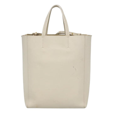 CELINE Hand Bag Leather 2way White Auth BA203 - 0