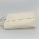 CELINE Hand Bag Leather 2way White Auth BA203-3
