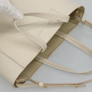 CELINE Hand Bag Leather 2way White Auth BA203-6
