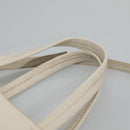 CELINE Hand Bag Leather 2way White Auth BA203-14