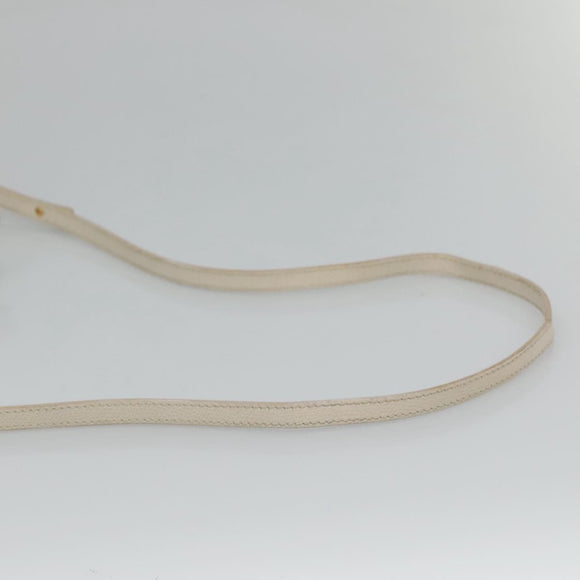 CELINE Hand Bag Leather 2way White Auth BA203