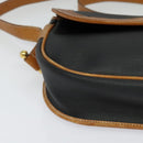 Christian Dior Shoulder Bag Leather Black Gold Auth BA2030-14
