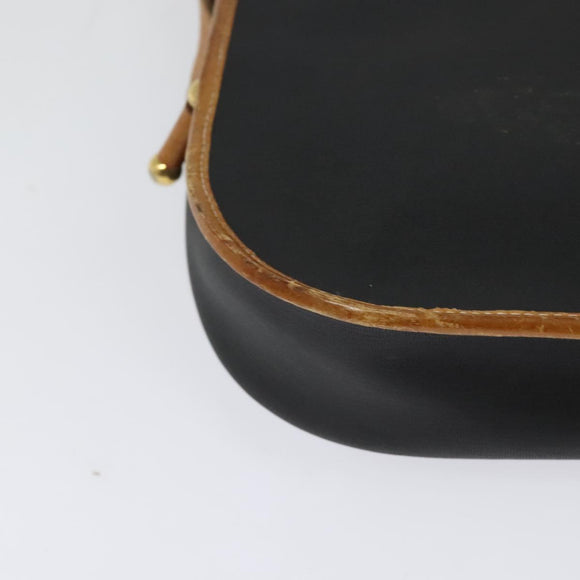 Christian Dior Shoulder Bag Leather Black Gold Auth BA2030