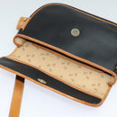Christian Dior Shoulder Bag Leather Black Gold Auth BA2030-11