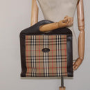 Burberrys Nova Check Hand Bag Canvas Beige Auth BA2031-20