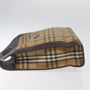 Burberrys Nova Check Hand Bag Canvas Beige Auth BA2031-4