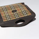 Burberrys Nova Check Hand Bag Canvas Beige Auth BA2031-6
