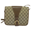 GUCCI GG Supreme Shoulder Bag PVC Beige Gold Auth BA2037-13