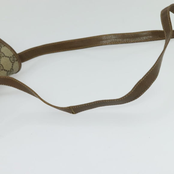 GUCCI GG Supreme Shoulder Bag PVC Beige Gold Auth BA2037