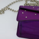 CELINE Chain Shoulder Bag Nylon Purple Auth BA204-9