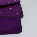 CELINE Chain Shoulder Bag Nylon Purple Auth BA204-14