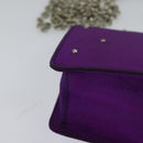 CELINE Chain Shoulder Bag Nylon Purple Auth BA204-15