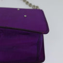 CELINE Chain Shoulder Bag Nylon Purple Auth BA204-16