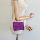 CELINE Chain Shoulder Bag Nylon Purple Auth BA204-22