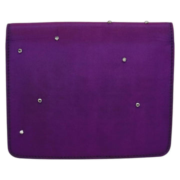 CELINE Chain Shoulder Bag Nylon Purple Auth BA204 - 0