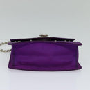 CELINE Chain Shoulder Bag Nylon Purple Auth BA204-5