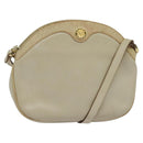 CELINE Shoulder Bag Leather Gold Beige Auth BA2040-1