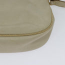 CELINE Shoulder Bag Leather Gold Beige Auth BA2040-16