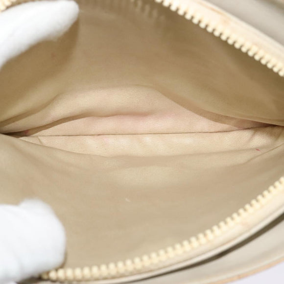 CELINE Shoulder Bag Leather Gold Beige Auth BA2040