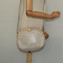 CELINE Shoulder Bag Leather Gold Beige Auth BA2040-23