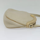 CELINE Shoulder Bag Leather Gold Beige Auth BA2040-4