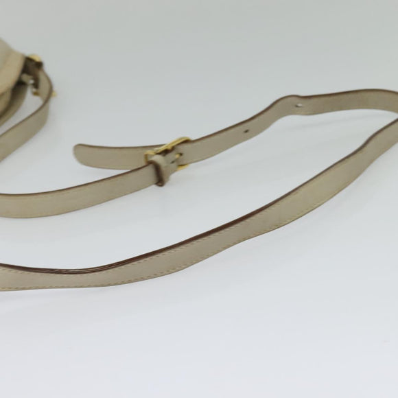 CELINE Shoulder Bag Leather Gold Beige Auth BA2040