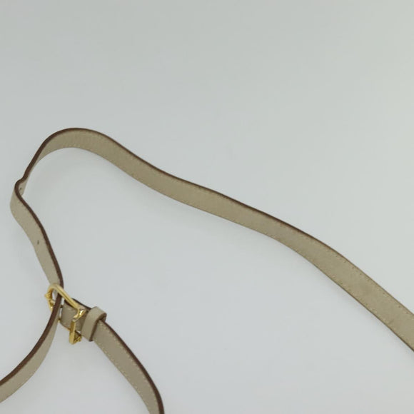 CELINE Shoulder Bag Leather Gold Beige Auth BA2040
