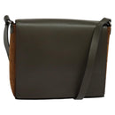 BURBERRY Shoulder Bag Leather Brown Silver Auth BA2042-1