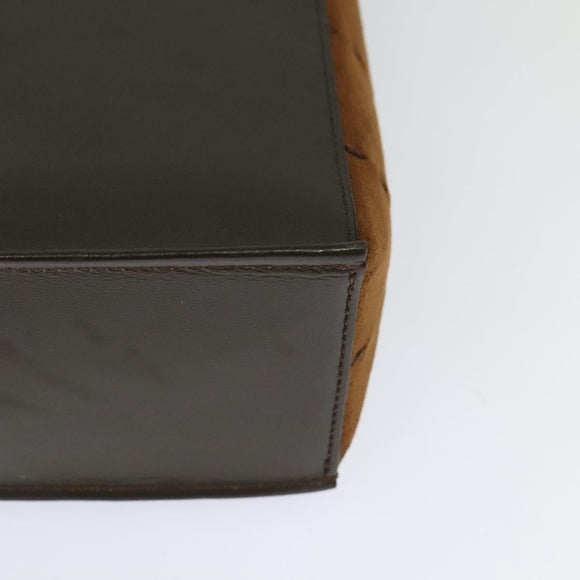 BURBERRY Shoulder Bag Leather Brown Silver Auth BA2042