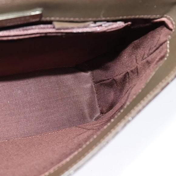 BURBERRY Shoulder Bag Leather Brown Silver Auth BA2042