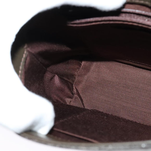 BURBERRY Shoulder Bag Leather Brown Silver Auth BA2042