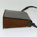 BURBERRY Shoulder Bag Leather Brown Silver Auth BA2042-4