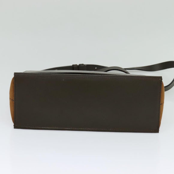 BURBERRY Shoulder Bag Leather Brown Silver Auth BA2042