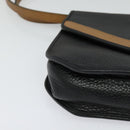 Christian Dior Shoulder Bag Leather Black Gold Auth BA2043-9