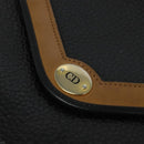 Christian Dior Shoulder Bag Leather Black Gold Auth BA2043-17