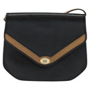 Christian Dior Shoulder Bag Leather Black Gold Auth BA2043-13