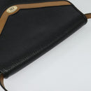 Christian Dior Shoulder Bag Leather Black Gold Auth BA2043-6
