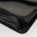 Christian Dior Chain Shoulder Bag Leather Black Gold Auth BA2045-15