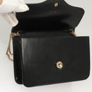 Christian Dior Chain Shoulder Bag Leather Black Gold Auth BA2045-10