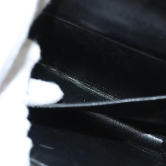 Christian Dior Chain Shoulder Bag Leather Black Gold Auth BA2045