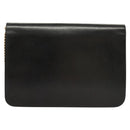 Christian Dior Chain Shoulder Bag Leather Black Gold Auth BA2045-2