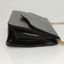 Christian Dior Chain Shoulder Bag Leather Black Gold Auth BA2045-3